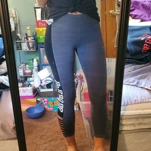 Pink strappy leggings